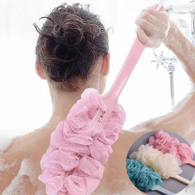 Long Handle Shower Body Puff Soft Mesh Back (1 Pc )